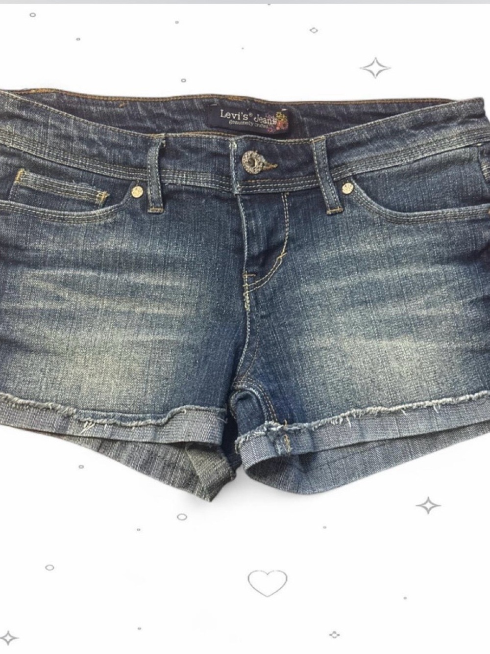 Levi's Girls Denim Cutoff Shorts Medium Wash Size 1